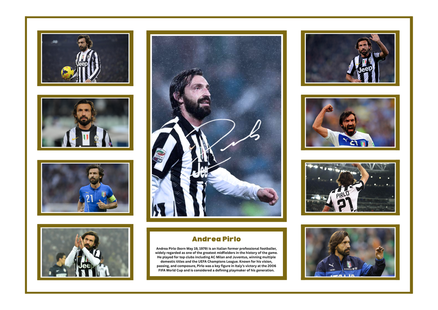 ANDREA PIRLO SIGNED FRAMED LIMITED EDITION MEMORABILIA