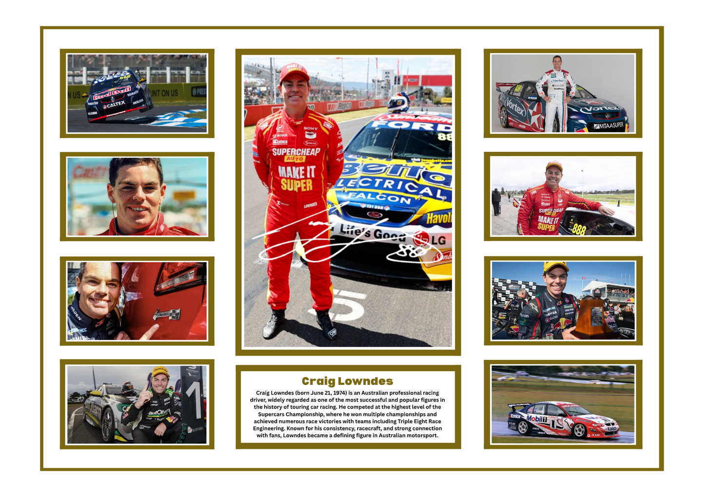 CRAIG LOWNDES SIGNED FRAMED LIMITED EDITION MEMORABILIA