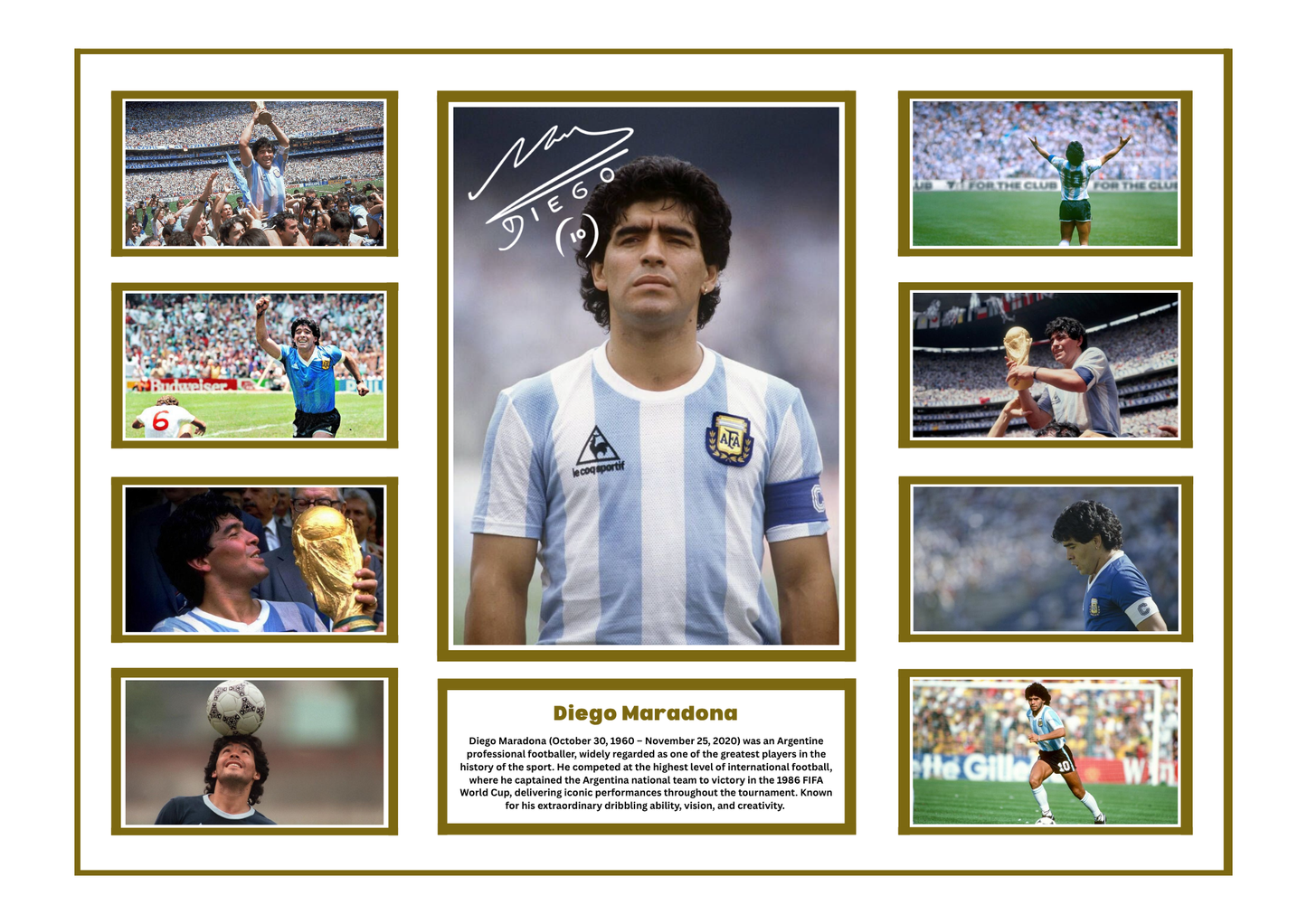 DIEGO MARADONA SIGNED FRAMED LIMITED EDITION MEMORABILIA