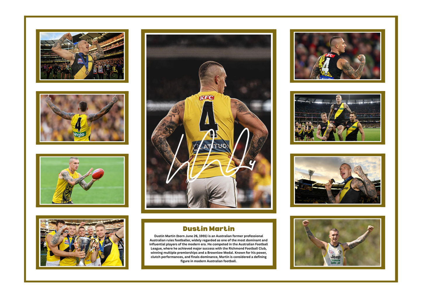 DUSTIN MARTIN SIGNED FRAMED LIMITED EDITION MEMORABILIA