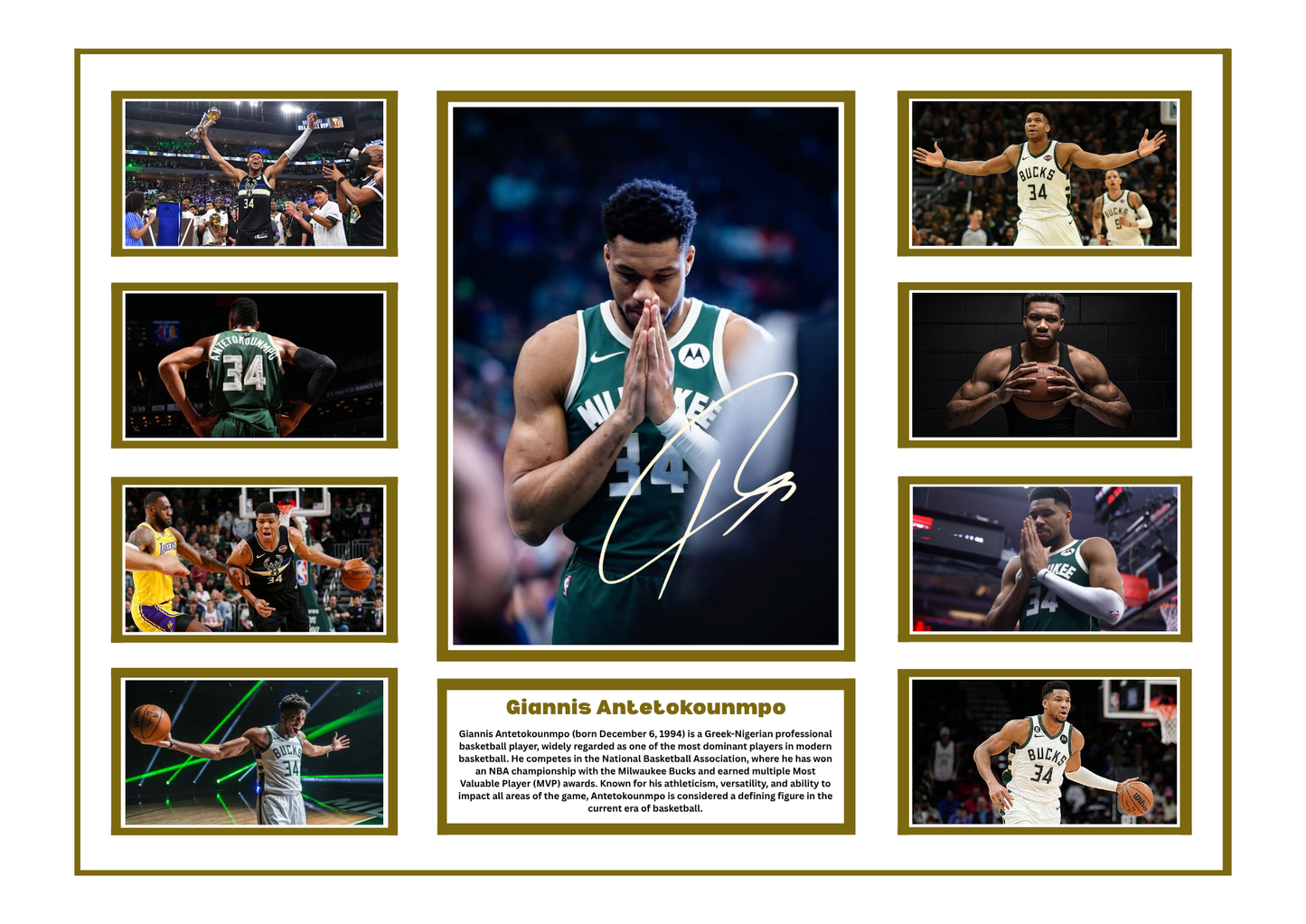 GIANNIS ANTETOKOUNMPO SIGNED FRAMED LIMITED EDITION MEMORABILIA