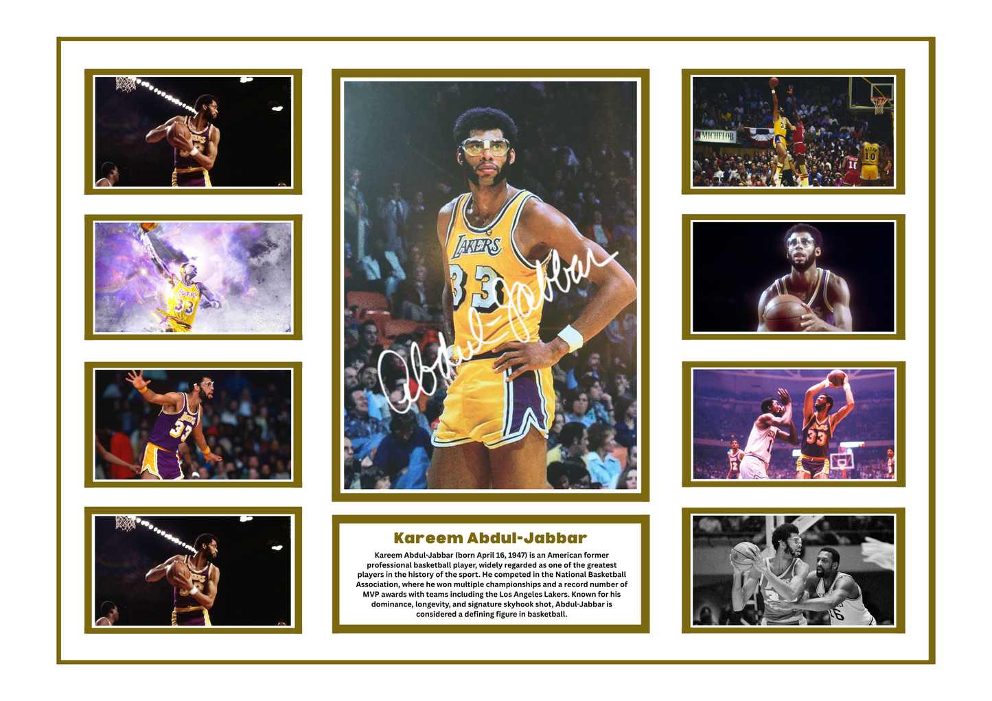 KAREEM ABDUL-JABBAR SIGNED FRAMED LIMITED EDITION MEMORABILIA