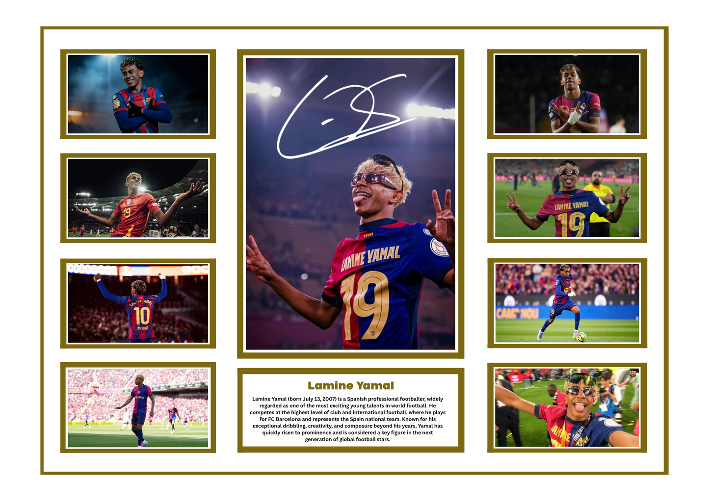 LAMINE YAMAL SIGNED FRAMED LIMITED EDITION MEMORABILIA