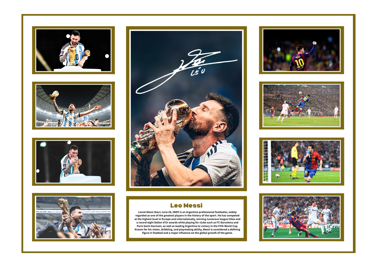 LEO MESSI SIGNED FRAMED LIMITED EDITION MEMORABILIA
