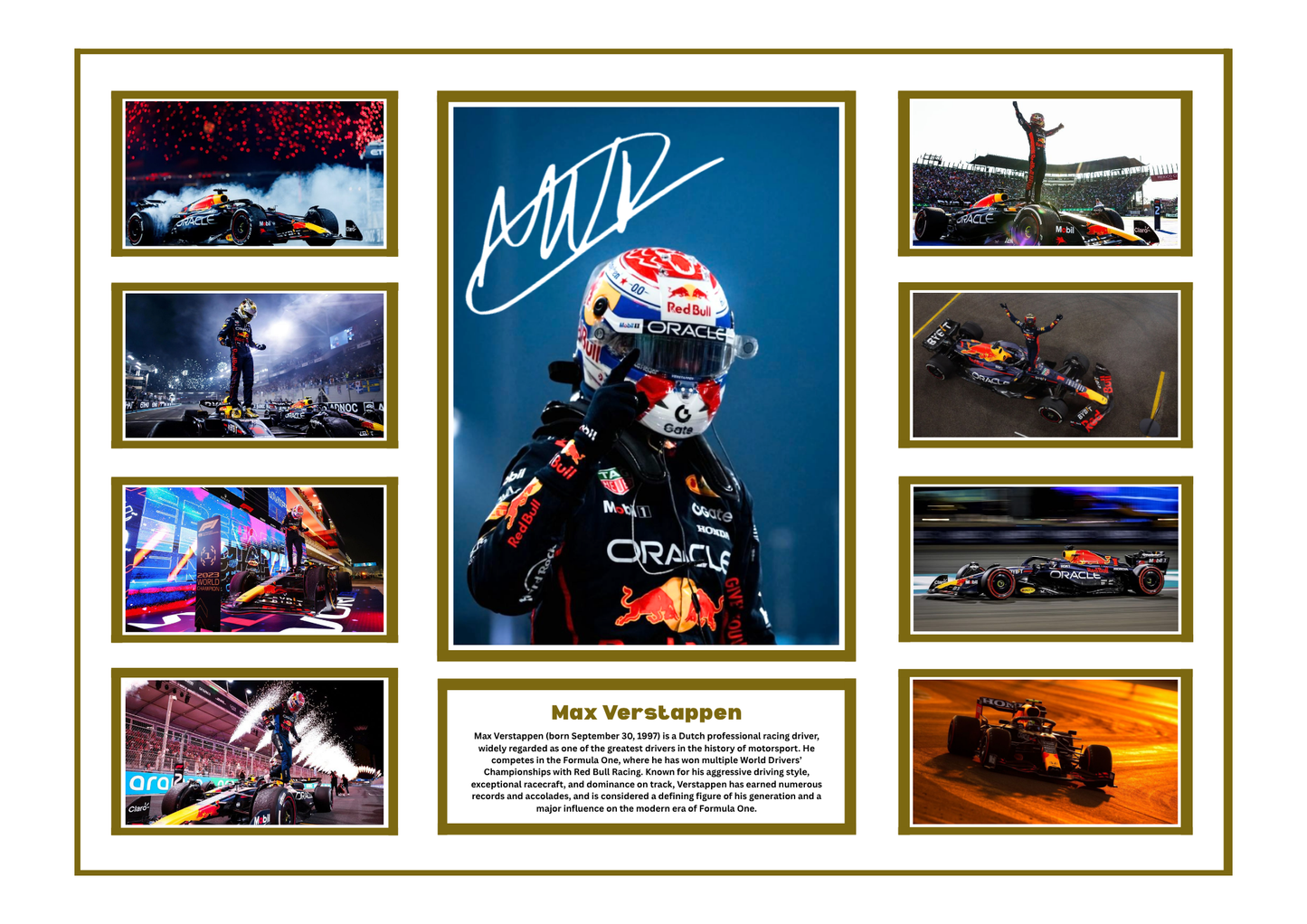 MAX VERSTAPPEN SIGNED FRAMED LIMITED EDITION MEMORABILIA