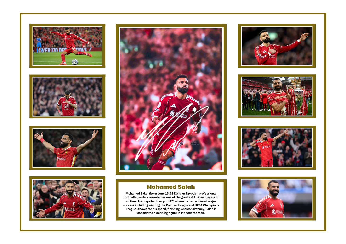 MOHAMAD SALAH SIGNED FRAMED LIMITED EDITION MEMORABILIA