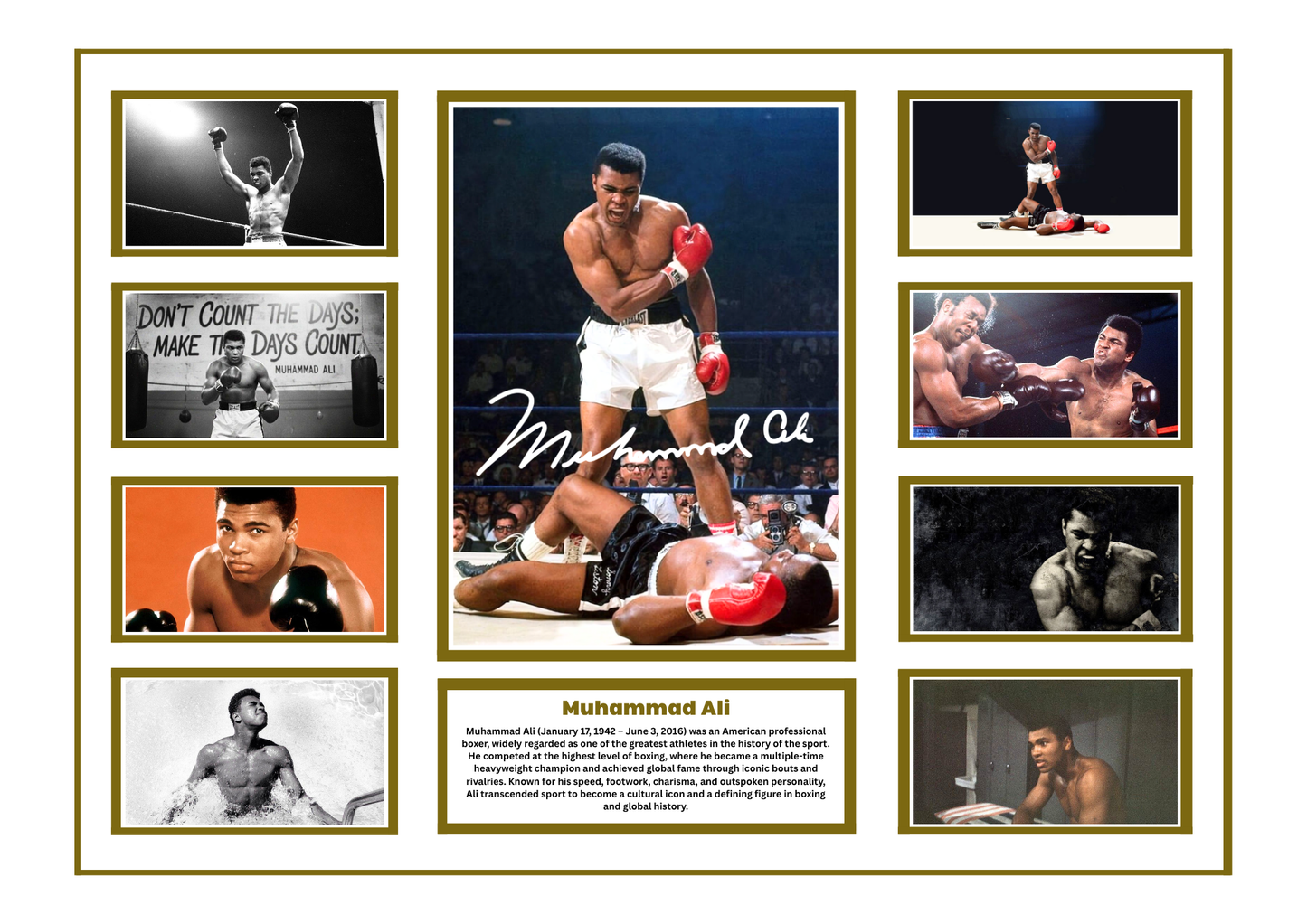 MUHAMMAD ALI SIGNED FRAMED LIMITED EDITION MEMORABILIA