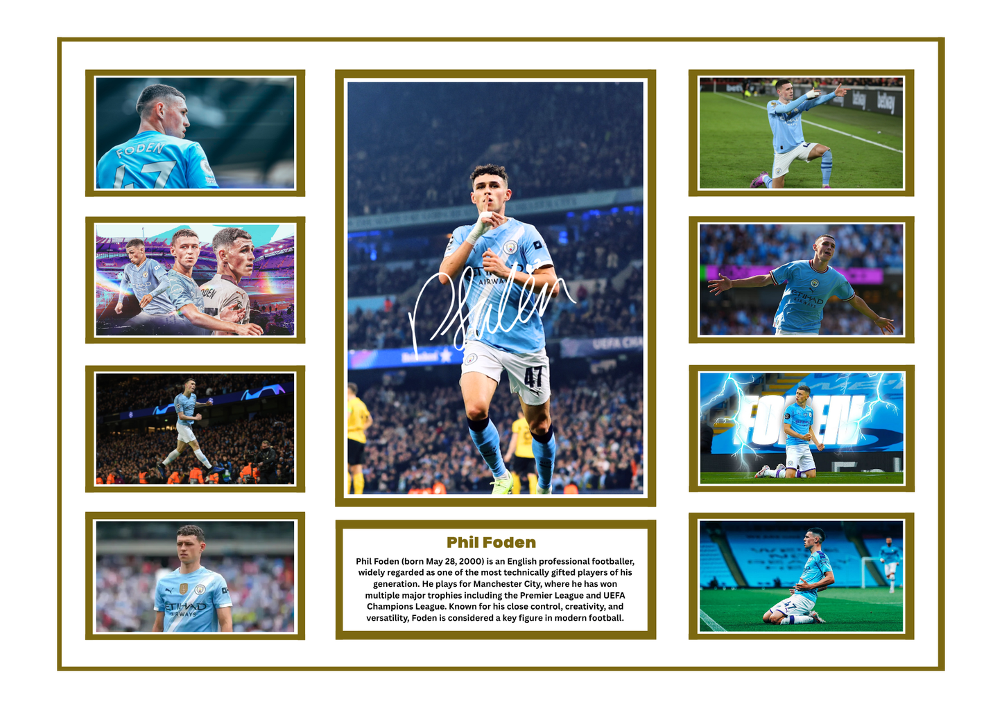 PHIL FODEN SIGNED FRAMED LIMITED EDITION MEMORABILIA