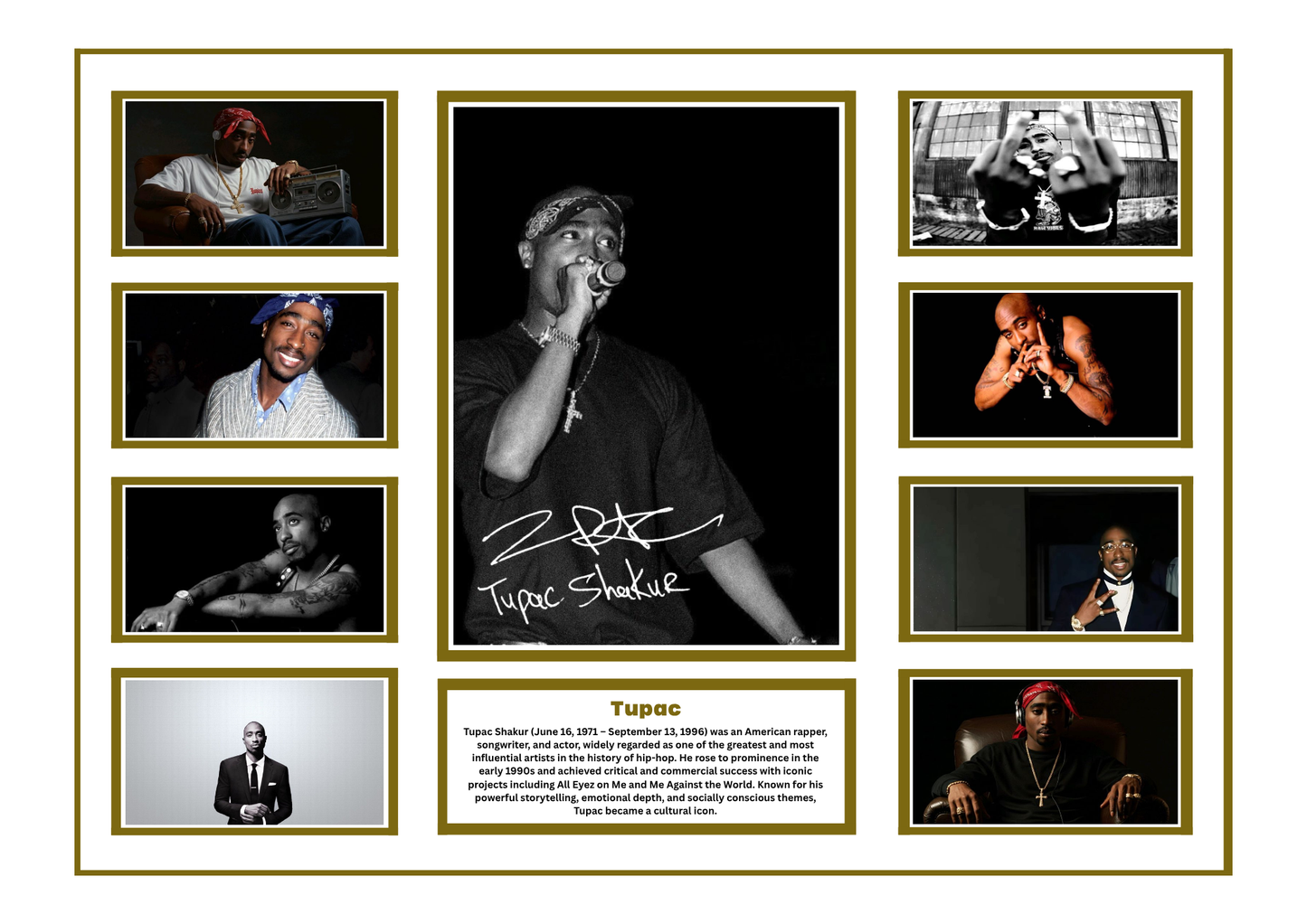 TUPAC SIGNED FRAMED LIMITED EDITION MEMORABILIA
