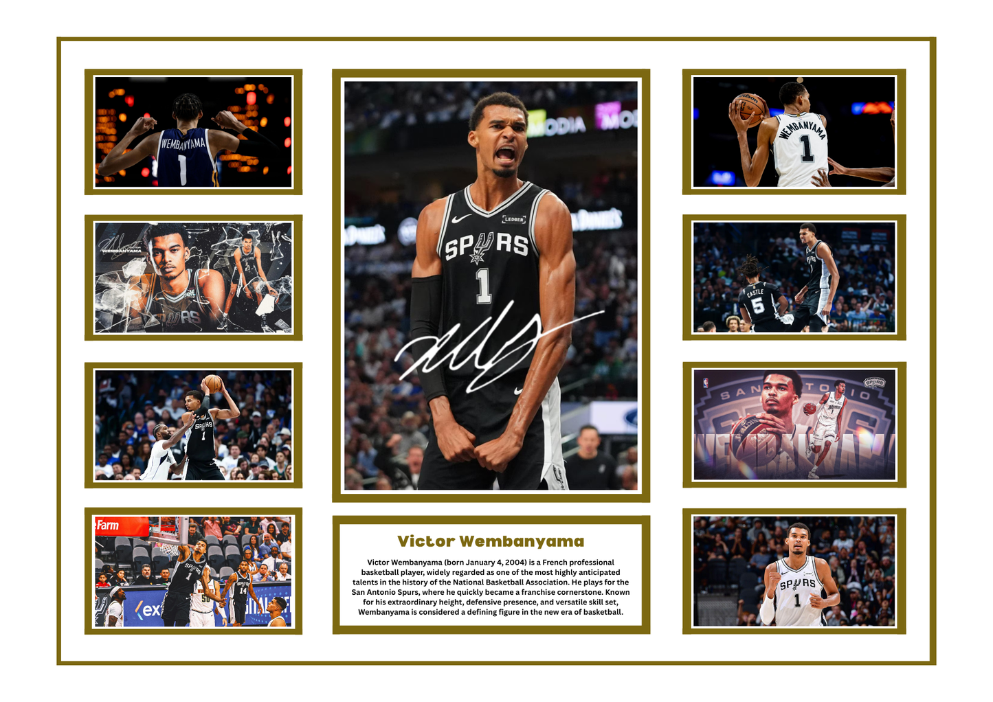 VICTOR WEMBANYAMA SIGNED FRAMED LIMITED EDITION MEMORABILIA