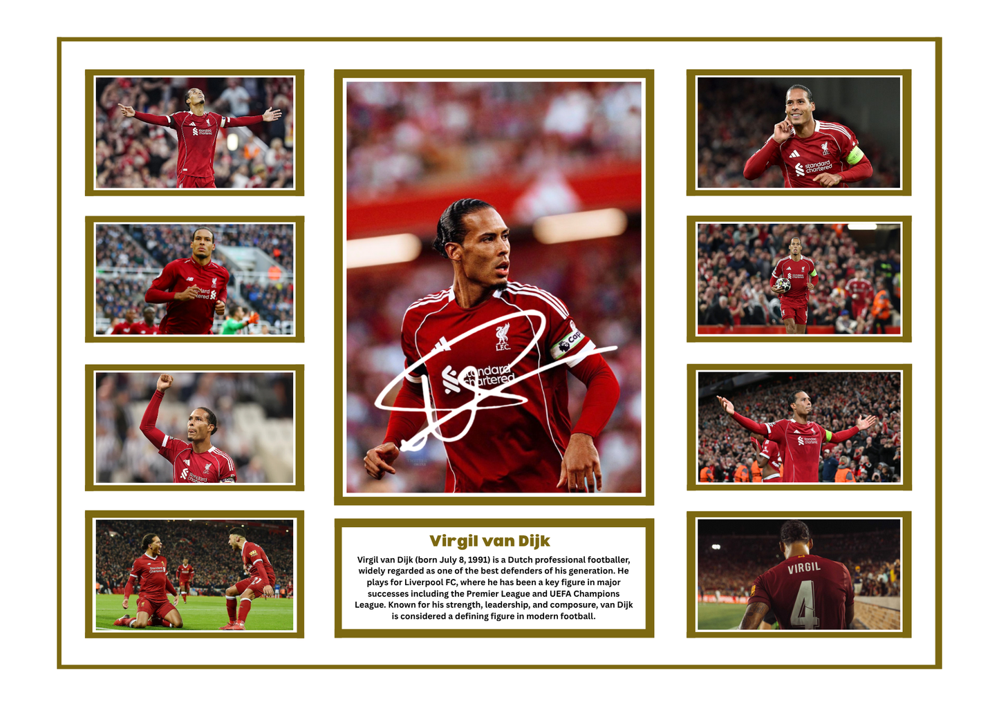 VIRGIL VAN DIJK SIGNED FRAMED LIMITED EDITION MEMORABILIA