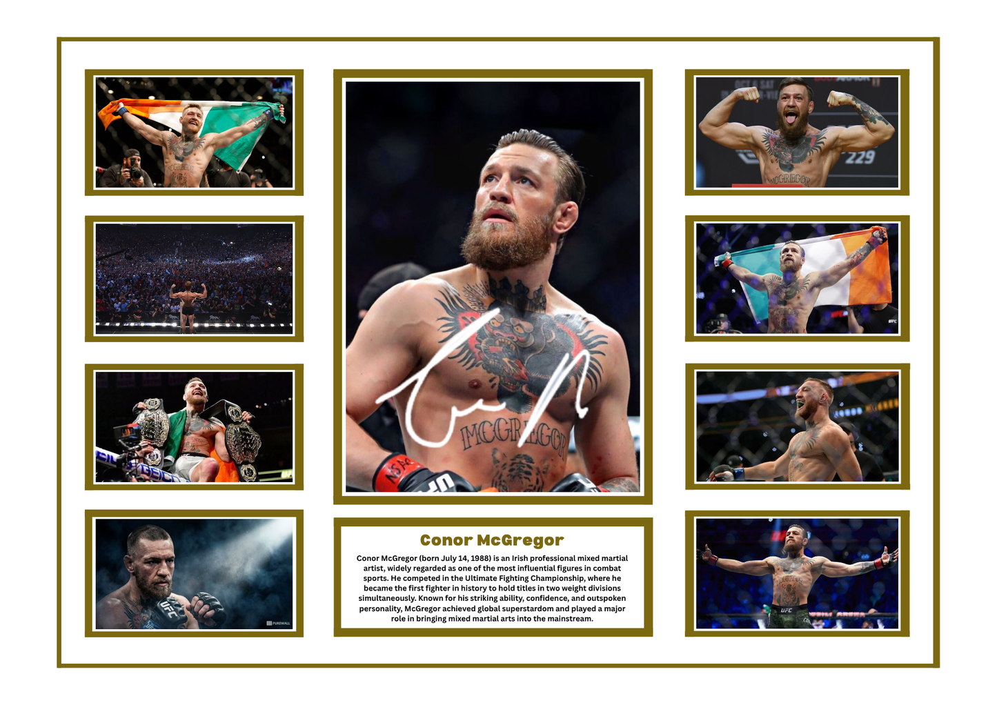 CONOR MCGREGOR SIGNED FRAMED LIMITED EDITION MEMORABILIA