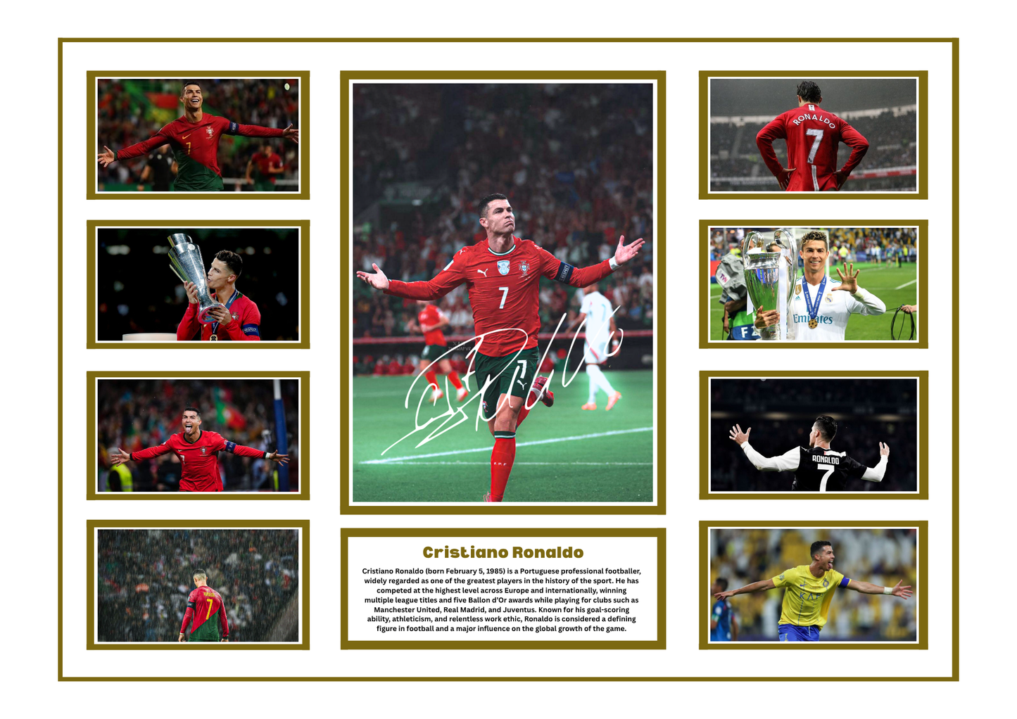 CRISTIANO RONALDO SIGNED FRAMED LIMITED EDITION MEMORABILIA