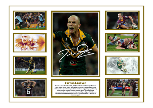 DARREN LOCKYER SIGNED FRAMED LIMITED EDITION MEMORABILIA