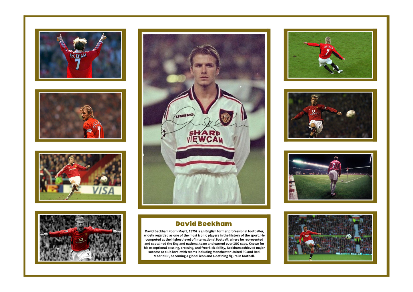 DAVID BECKHAM SIGNED FRAMED LIMITED EDITION MEMORABILIA