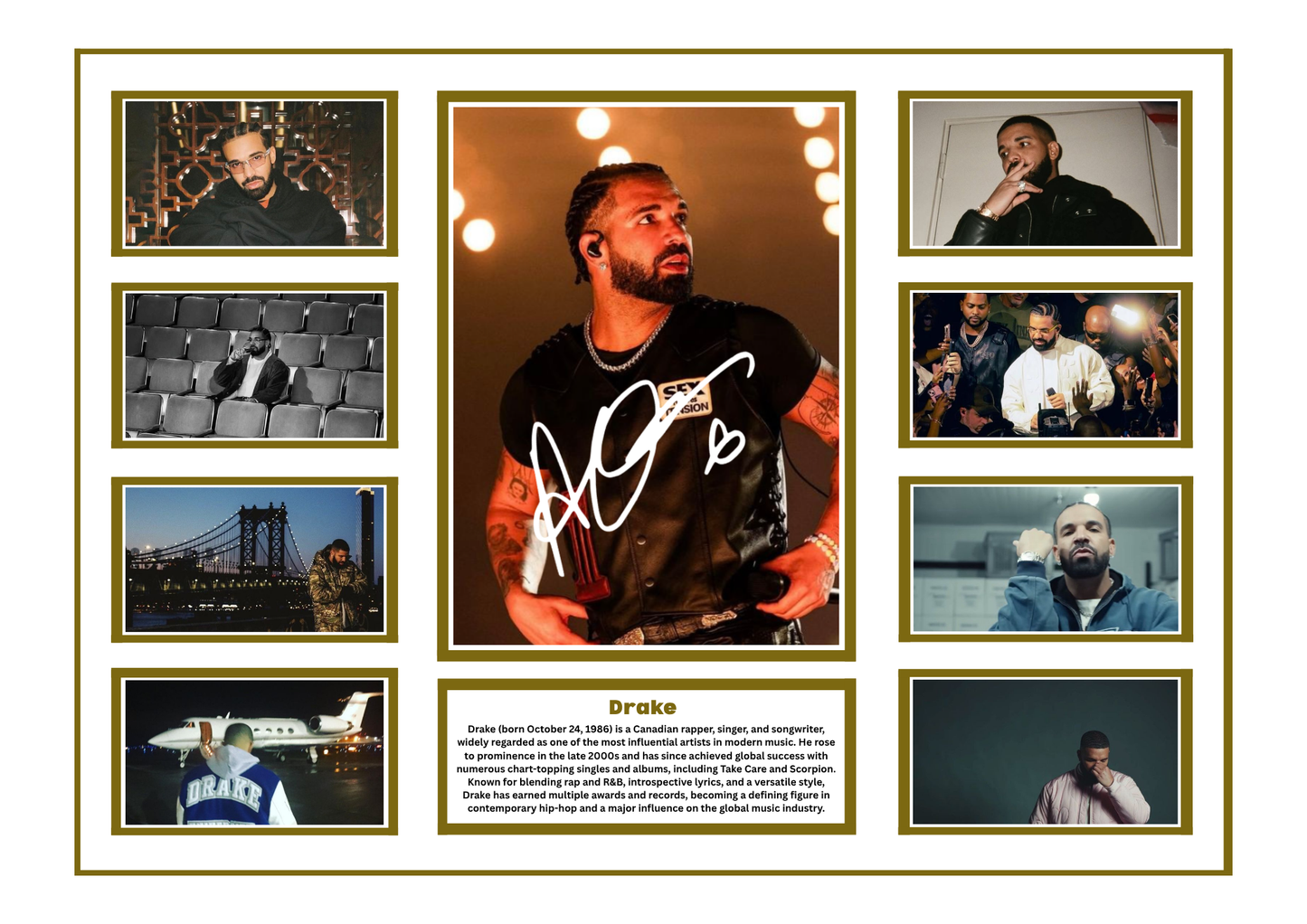 DRAKE SIGNED FRAMED LIMITED EDITION MEMORABILIA