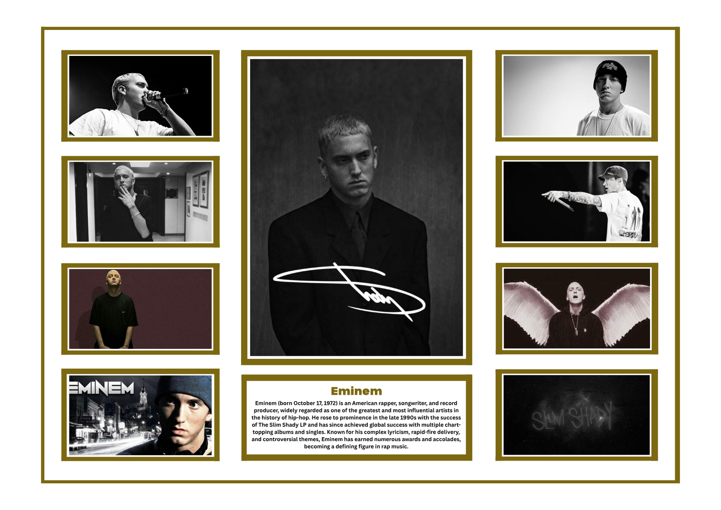 EMINEM SIGNED FRAMED LIMITED EDITION MEMORABILIA
