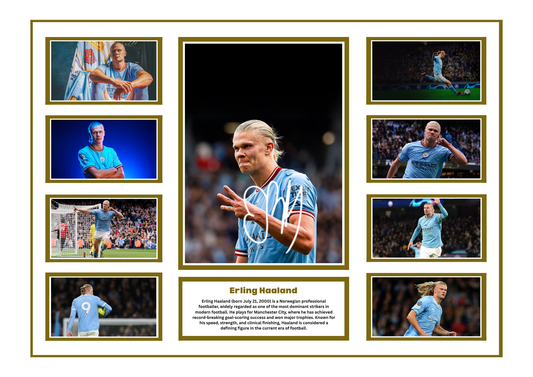 ERLING HAALAND SIGNED FRAMED LIMITED EDITION MEMORABILIA