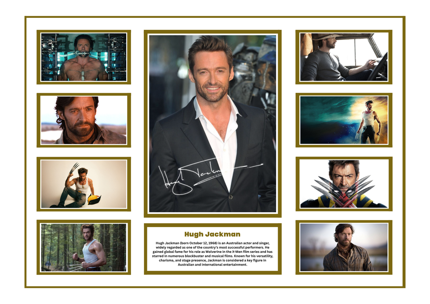 HUGH JACKMAN SIGNED FRAMED LIMITED EDITION MEMORABILIA