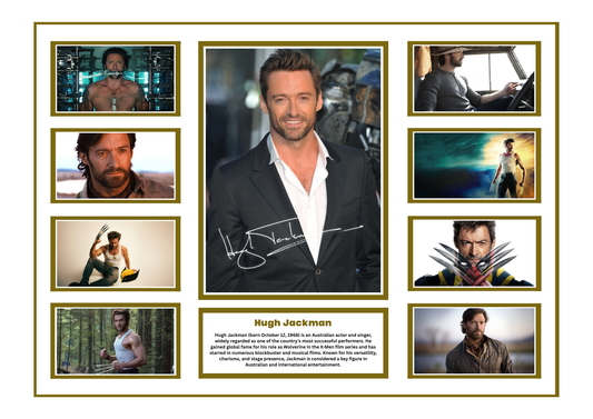 HUGH JACKMAN SIGNED FRAMED LIMITED EDITION MEMORABILIA