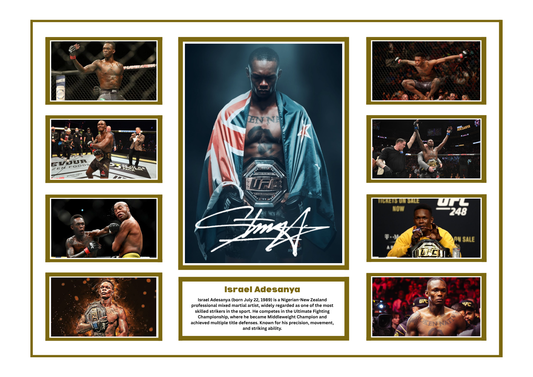 ISRAEL ADESANYA SIGNED FRAMED LIMITED EDITION MEMORABILIA