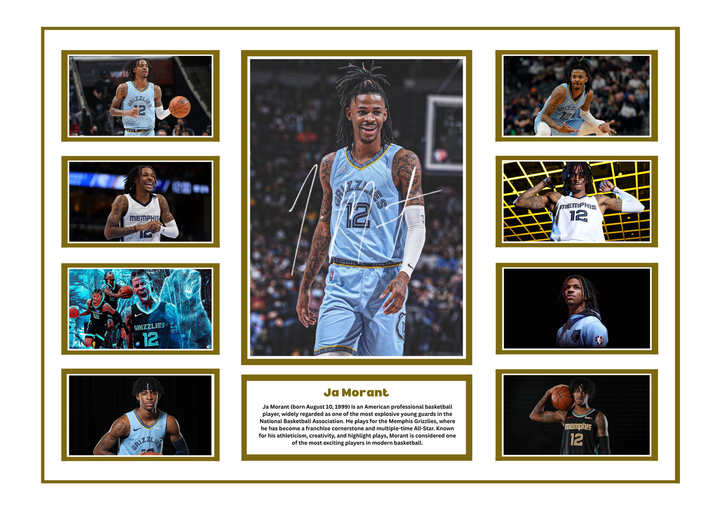 JA MORANT SIGNED FRAMED LIMITED EDITION MEMORABILIA