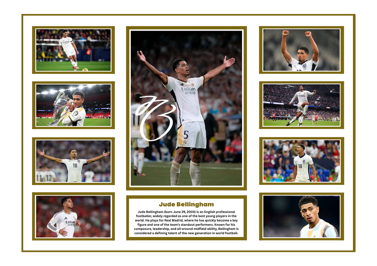 JUDE BELLINGHAM SIGNED FRAMED LIMITED EDITION MEMORABILIA