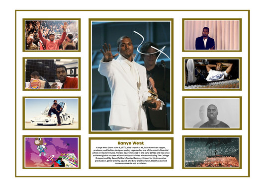 KANYE WEST SIGNED FRAMED LIMITED EDITION MEMORABILIA