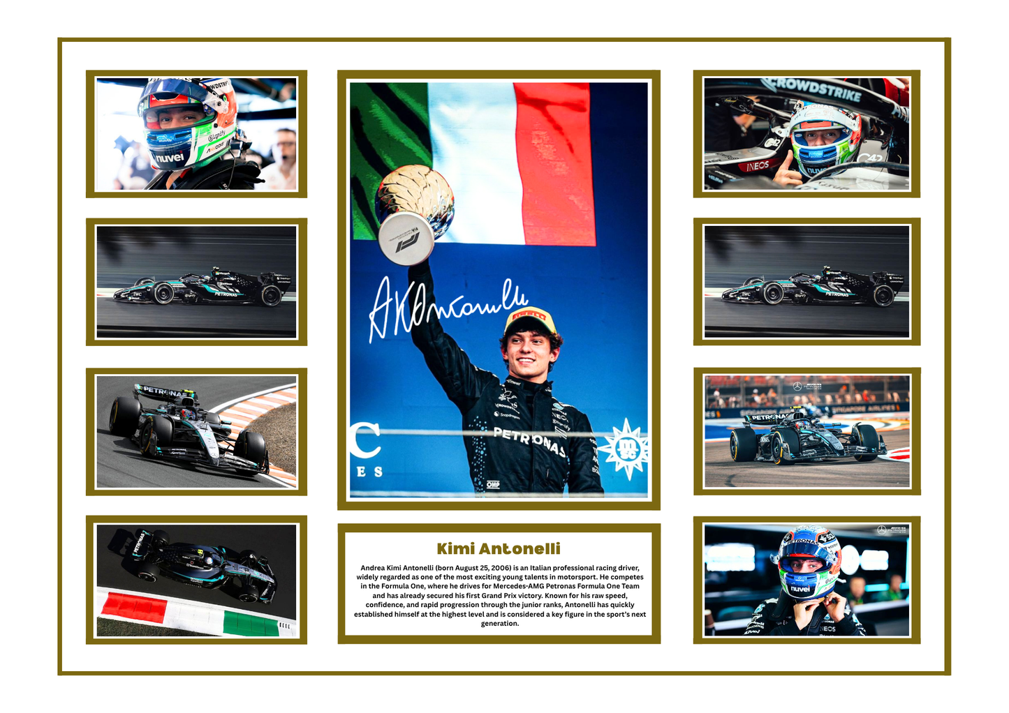 KIMI ANTONELLI SIGNED FRAMED LIMITED EDITION MEMORABILIA