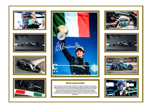 KIMI ANTONELLI SIGNED FRAMED LIMITED EDITION MEMORABILIA