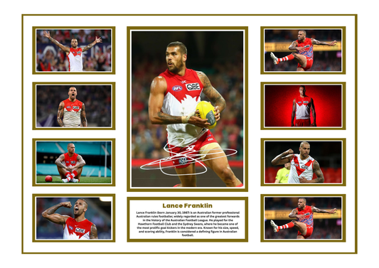 LANCE FRANKLIN SIGNED FRAMED LIMITED EDITION MEMORABILIA
