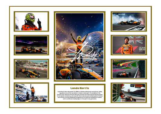LANDO NORRIS SIGNED FRAMED LIMITED EDITION MEMORABILIA