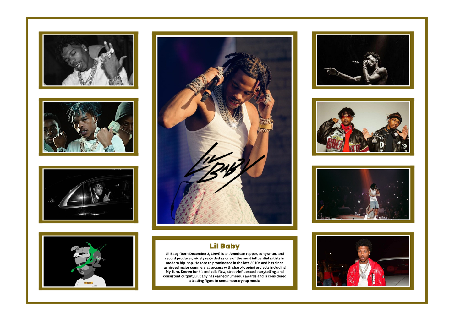 LIL BABY SIGNED FRAMED LIMITED EDITION MEMORABILIA