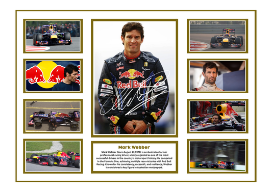 MARK WEBBER SIGNED FRAMED LIMITED EDITION MEMORABILIA