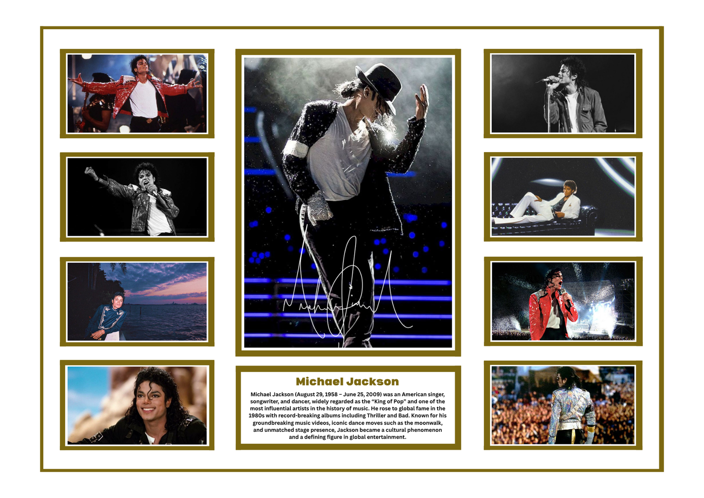 MICHAEL JACKSON SIGNED FRAMED LIMITED EDITION MEMORABILIA