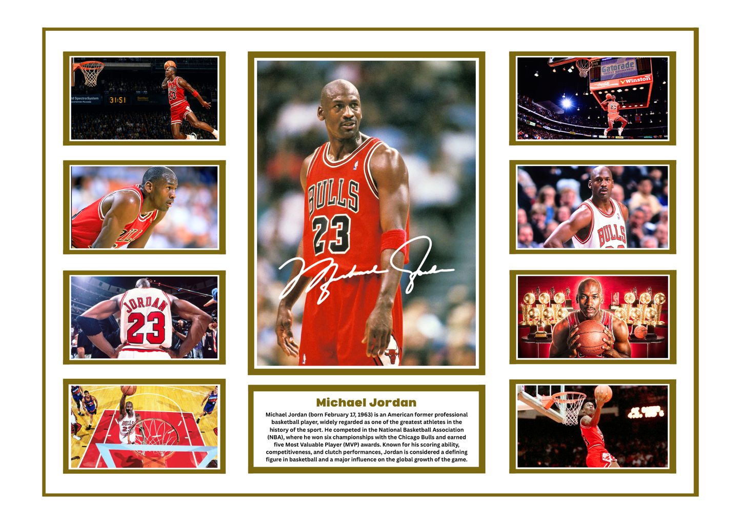 MICHAEL JORDAN SIGNED FRAMED LIMITED EDITION MEMORABILIA