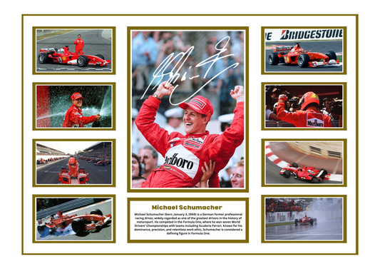 MICHAEL SCHUMACHER SIGNED FRAMED LIMITED EDITION MEMORABILIA