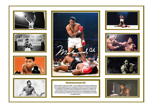 MUHAMMAD ALI SIGNED FRAMED LIMITED EDITION MEMORABILIA