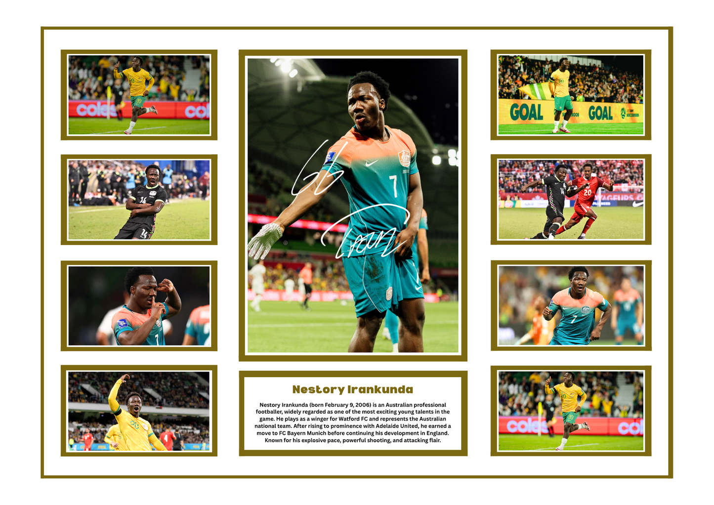 NESTORY IRANKUNDA SIGNED FRAMED LIMITED EDITION MEMORABILIA