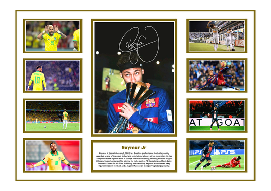 NEYMAR JR SIGNED FRAMED LIMITED EDITION MEMORABILIA