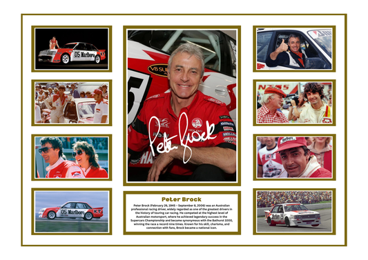 PETER BROCK SIGNED FRAMED LIMITED EDITION MEMORABILIA