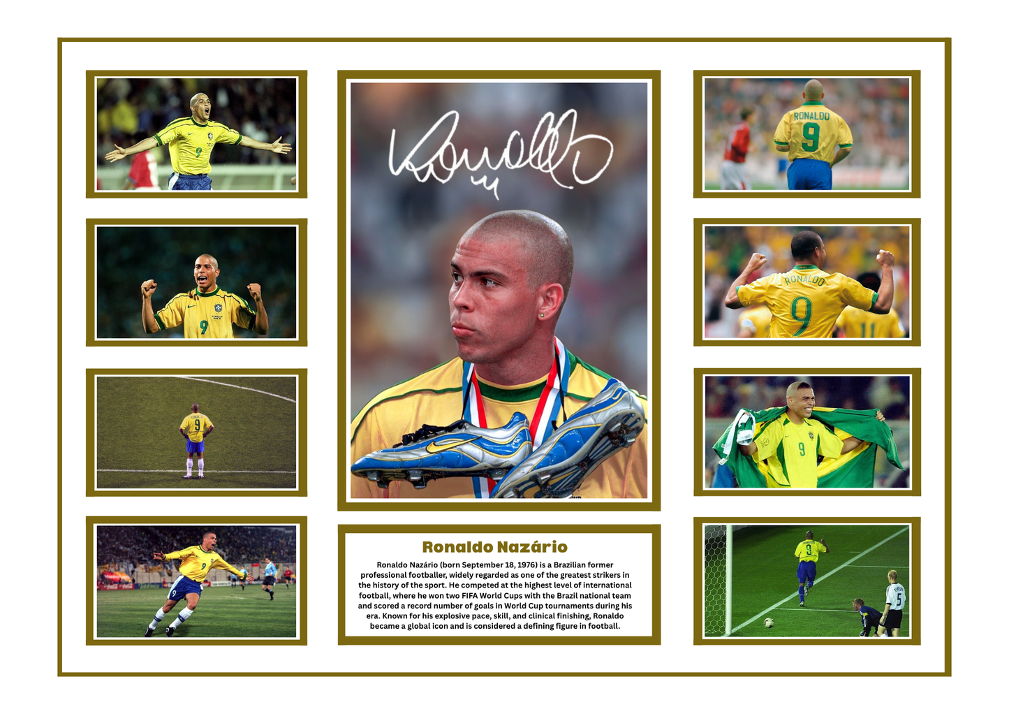 RONALDO NAZARIO SIGNED FRAMED LIMITED EDITION MEMORABILIA