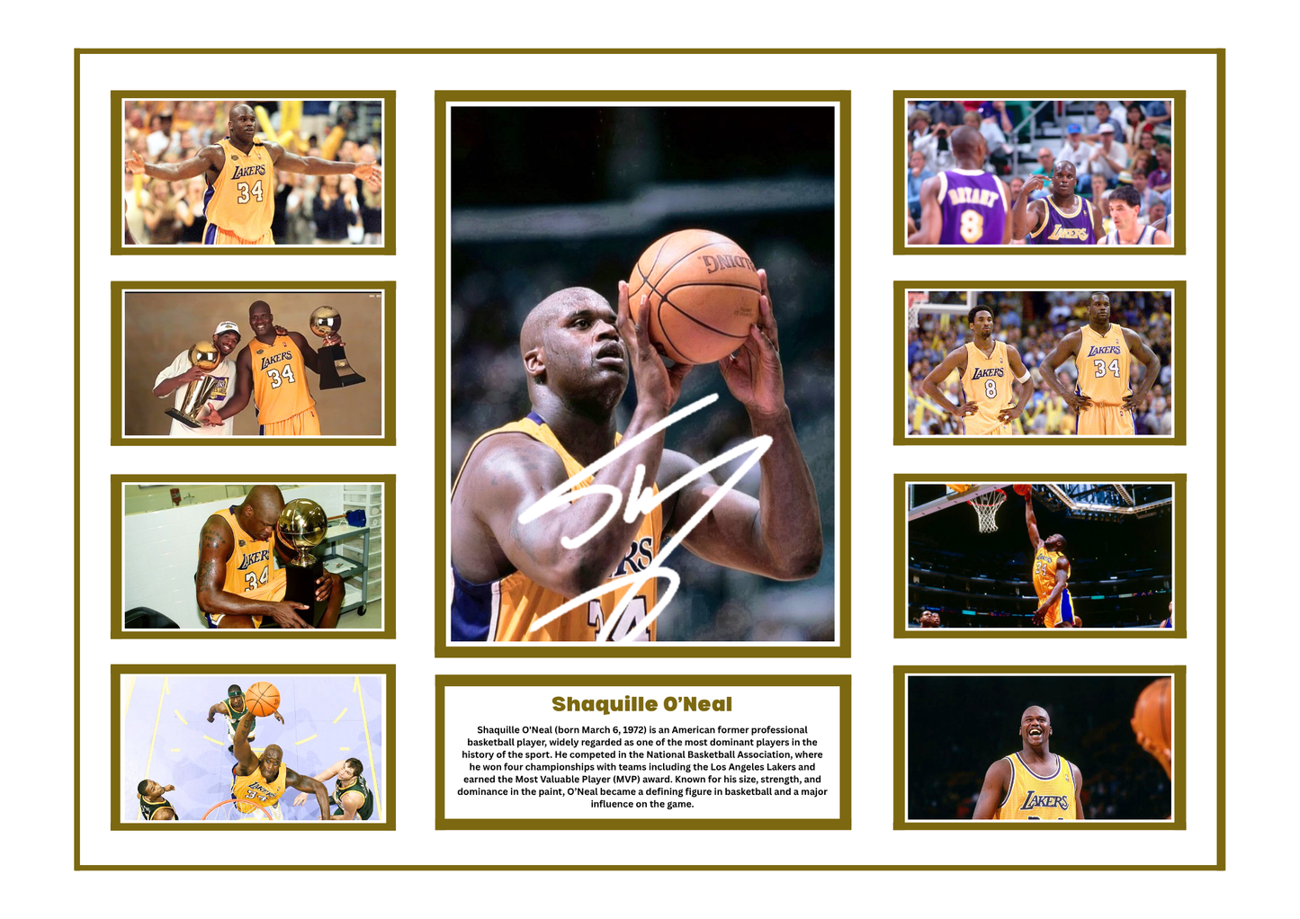 SHAQUILEE O'NEAL SIGNED FRAMED LIMITED EDITION MEMORABILIA