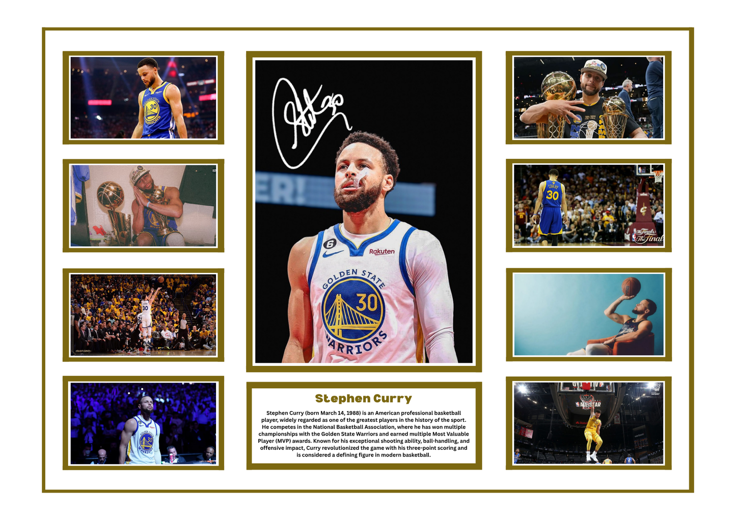 STEPHEN CURRY SIGNED FRAMED LIMITED EDITION MEMORABILIA