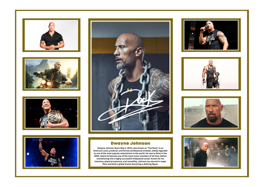 DWAYNE JOHNSON SIGNED FRAMED LIMITED EDITION MEMORABILIA