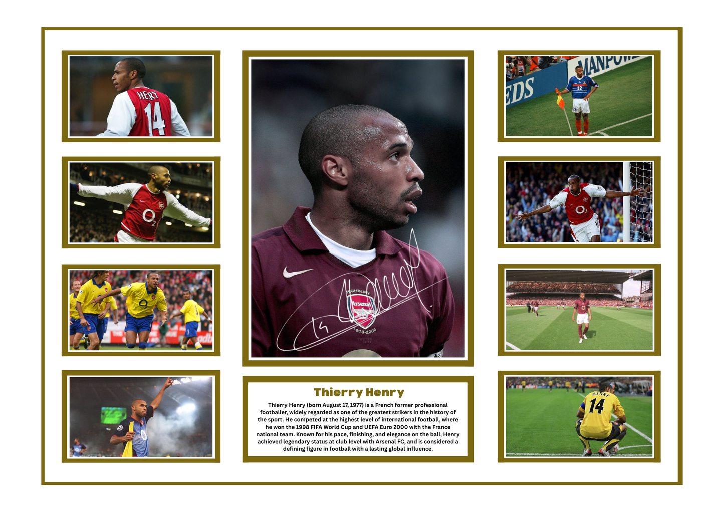 THIERRY HENRY SIGNED FRAMED LIMITED EDITION MEMORABILIA