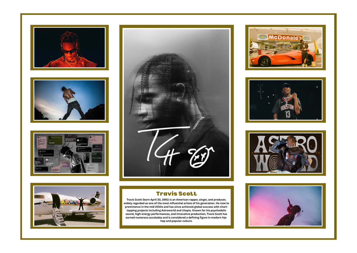 TRAVIS SCOTT SIGNED FRAMED LIMITED EDITION MEMORABILIA
