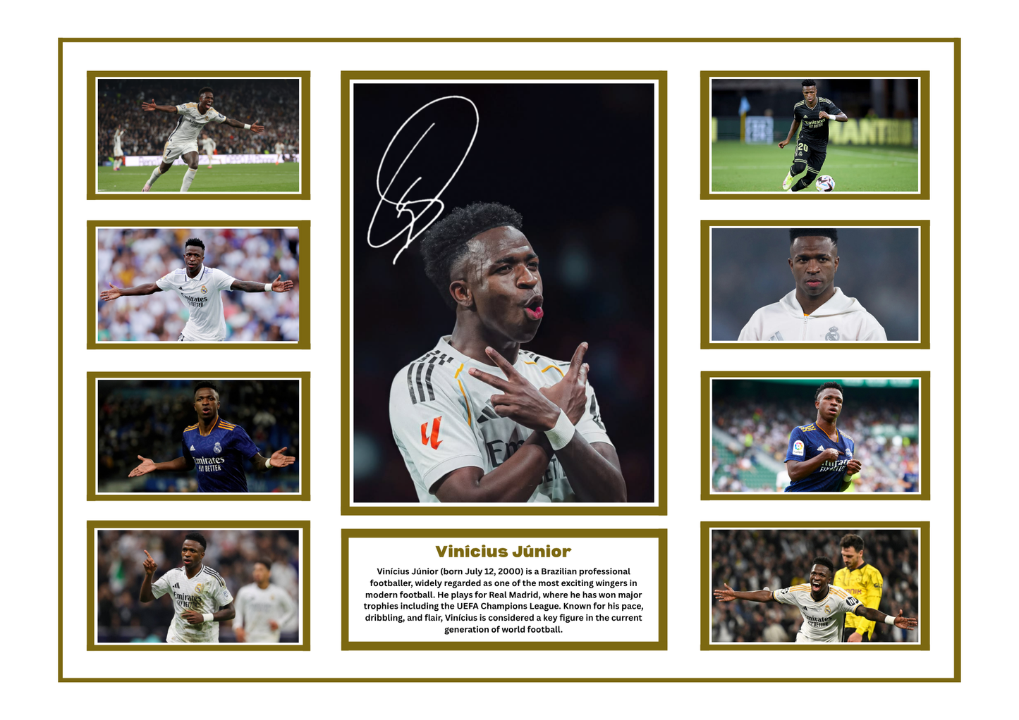 VINICIUS JUNIOR SIGNED FRAMED LIMITED EDITION MEMORABILIA