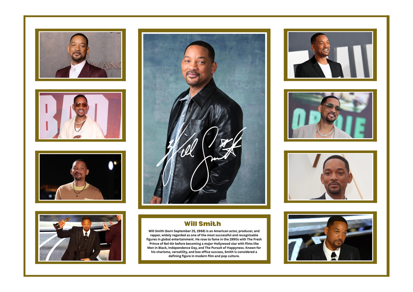WILL SMITH SIGNED FRAMED LIMITED EDITION MEMORABILIA